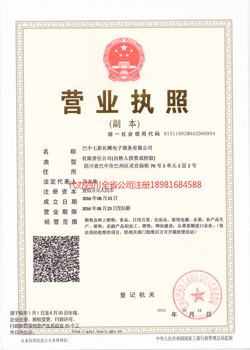 蓬溪蓬溪七彩长滩电子商务有限公司